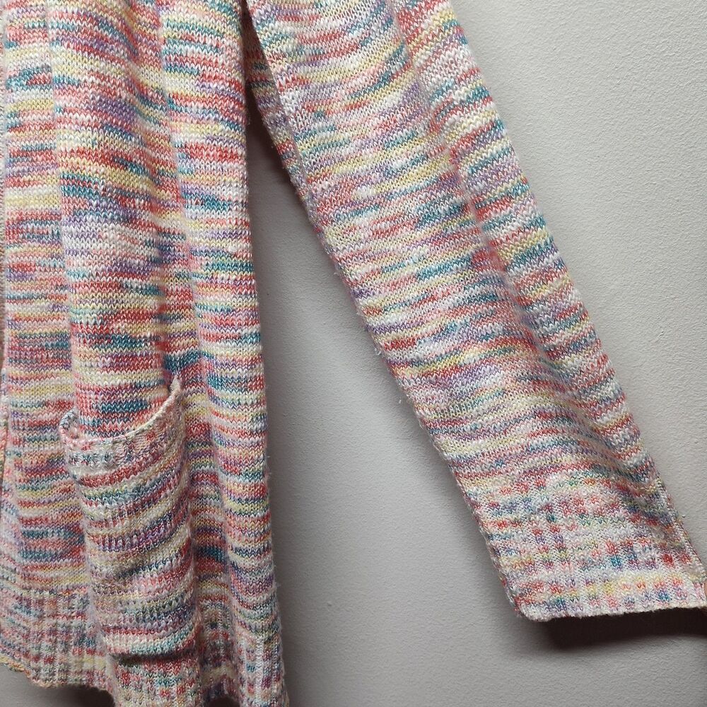 United States Sweaters Cardigan Women 1X Red Blue Knit Open Spring Casual - Picture 3 of 8